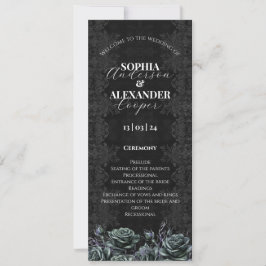Hochzeitsprogramm für viktorianische gotische Rose Einladung