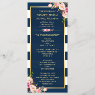 Hochzeitsprogramm für Vintage Bläsernavy Programm