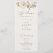 Hochzeitsprogramm für Vintage Blumen (Vorderseite)