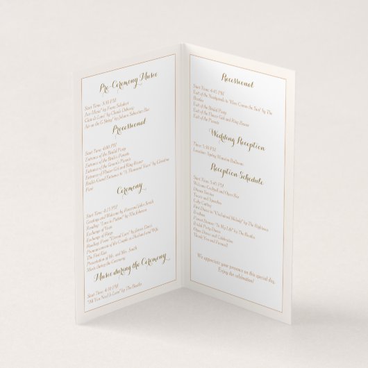 Hochzeitsprogramm für Vintage Blumen (Innenseite)