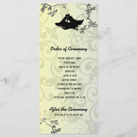 Hochzeitsprogramm für Vintage Fischliebhaber Programm (Rückseite)