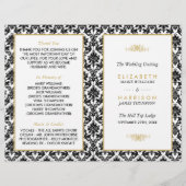 Hochzeitsprogramm für Vintage Gold-, Schwarz- und (Vorderseite)