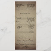 Hochzeitsprogramm für Vintage Gotik Programm (Rückseite)