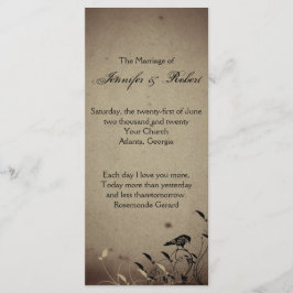 Hochzeitsprogramm für Vintage Gotik Programm