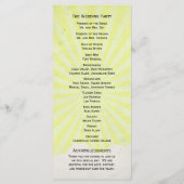 Hochzeitsprogramm für Vintage Heißluftballon Programm (Rückseite)