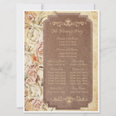 Hochzeitsprogramm für Vintage Herbst-Rose (Rückseite)