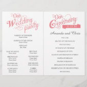 Hochzeitsprogramm für Vintage Korallen-Liebe (Vorderseite)