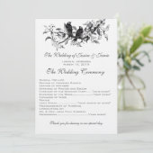 Hochzeitsprogramm für Vintage Liebesvögel in einer Programm (Stehend Vorderseite)