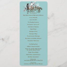 Hochzeitsprogramm für Vintage Liebesvögel Programm