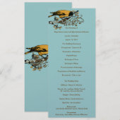 Hochzeitsprogramm für Vintage Liebesvögel Programm (Vorne/Hinten)