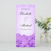 Hochzeitsprogramm für Vintage Lila Rose Programm (Stehend Vorderseite)