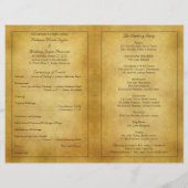 Hochzeitsprogramm für Vintage Pergament (Rückseite)