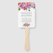 Hochzeitsprogramm für Vintage rosa Peonies Fächer (Vorderseite)