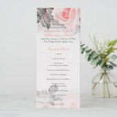 Hochzeitsprogramm für Vintage Rosa Rose Programm (Stehend Vorderseite)