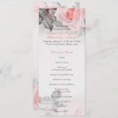 Hochzeitsprogramm für Vintage Rosa Rose Programm (Vorne/Hinten)