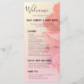 Hochzeitsprogramm für Vintage Rose Programm (Rückseite)