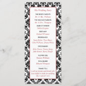 Hochzeitsprogramm für Vintage Rot-, Schwarz- und W Programm (Rückseite)