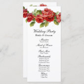 Hochzeitsprogramm für Vintage Rote Rosen Programm (Vorne/Hinten)