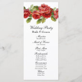 Hochzeitsprogramm für Vintage Rote Rosen Programm (Vorderseite)