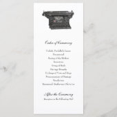 Hochzeitsprogramm für Vintage Schreibmaschine Programm (Rückseite)