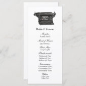 Hochzeitsprogramm für Vintage Schreibmaschine Programm (Vorne/Hinten)