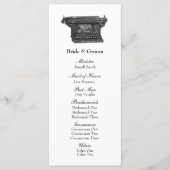 Hochzeitsprogramm für Vintage Schreibmaschine Programm (Vorderseite)