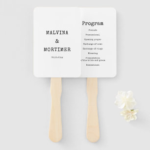 Hochzeitsprogramm für Vintage Schreibmaschinen Fächer