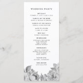 Hochzeitsprogramm für Vintage Schwarz-Weiß-Blumen Programm (Rückseite)