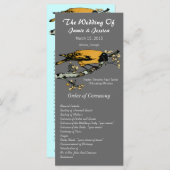 Hochzeitsprogramm für Vintage Vögel Programm (Vorne/Hinten)