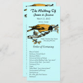 Hochzeitsprogramm für Vintage Vögel Programm (Vorne/Hinten)