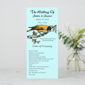 Hochzeitsprogramm für Vintage Vögel Programm (Stehend Vorderseite)