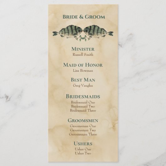 Hochzeitsprogramm für Vintage Wasserfarben Programm (Vorderseite)