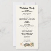 Hochzeitsprogramm für Vintage Wedding Lotus Blume (Rückseite)