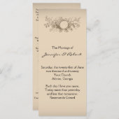 Hochzeitsprogramm für Vintage Weinkeller Programm (Vorne/Hinten)