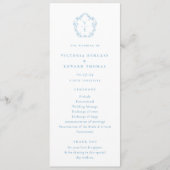 Hochzeitsprogramm für Vintages hellblaues Monogram Programm (Vorderseite)