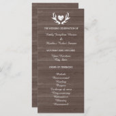 Hochzeitsprogramm für Vintages Holzkorn Programm (Vorne/Hinten)