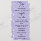 Hochzeitsprogramm für Violet Blue Damask Programm (Vorne/Hinten)