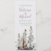 Hochzeitsprogramm für Wald in Wasserfarben Programm (Vorderseite)