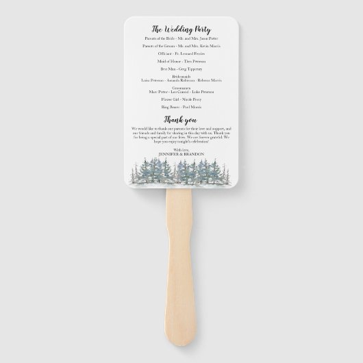 Hochzeitsprogramm für Wälder Fächer (Rückseite)