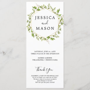 Hochzeitsprogramm für Wälder Programm