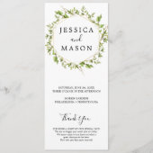 Hochzeitsprogramm für Wälder Programm (Vorderseite)