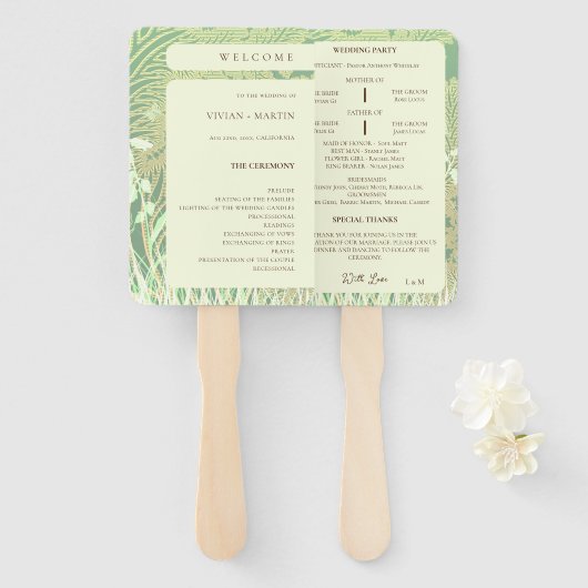 Hochzeitsprogramm für Waldlandschaften Fächer (Vorne und Hinten)