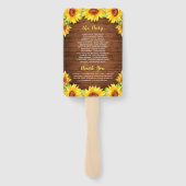 Hochzeitsprogramm für Waldsonnenblumen Fächer (Rückseite)