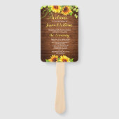 Hochzeitsprogramm für Waldsonnenblumen Fächer (Vorderseite)