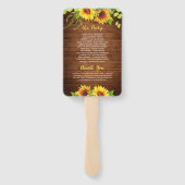 Hochzeitsprogramm für Waldsonnenblumen Fächer (Rückseite)