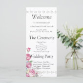 Hochzeitsprogramm für Wasserfarbe Rosa (Stehend Vorderseite)