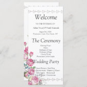 Hochzeitsprogramm für Wasserfarbe Rosa (Vorne/Hinten)