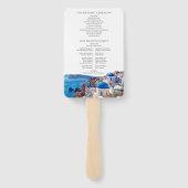 Hochzeitsprogramm für Wasserfarbe Santorini Griech Fächer (Rückseite)