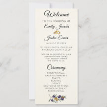 Hochzeitsprogramm für Wasserfarben