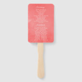 Hochzeitsprogramm für Wasserfarben am Korallenstra Fächer (Rückseite)